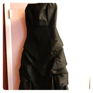 Black DaVinci Bridal strapless bridesmaid dress